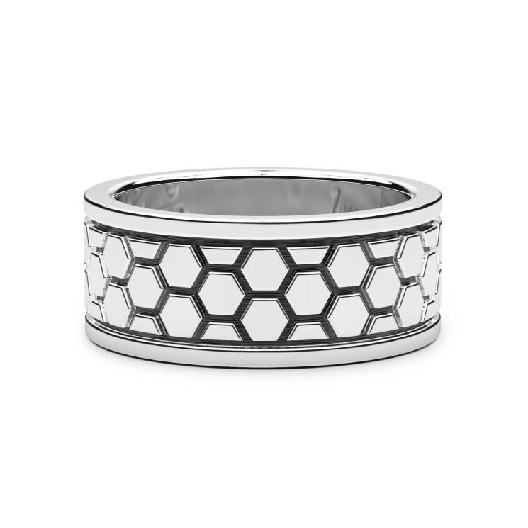 Zancan silver band ring.