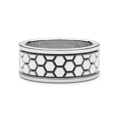Zancan silver band ring.