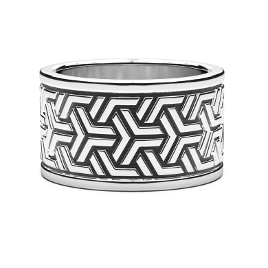 Anillo de banda ancha Zancan de plata.