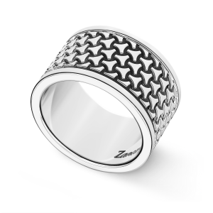 Anello a fascia larga Zancan in argento. 2