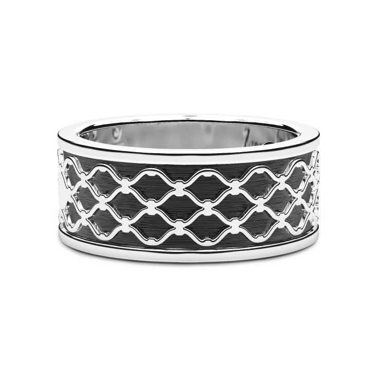 Zancan silver band ring.