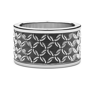 Anillo de banda ancha Zancan de plata.