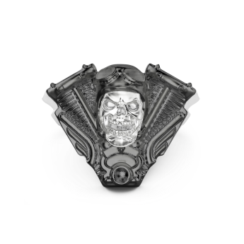 Zancan silver ring with biker skull. 2