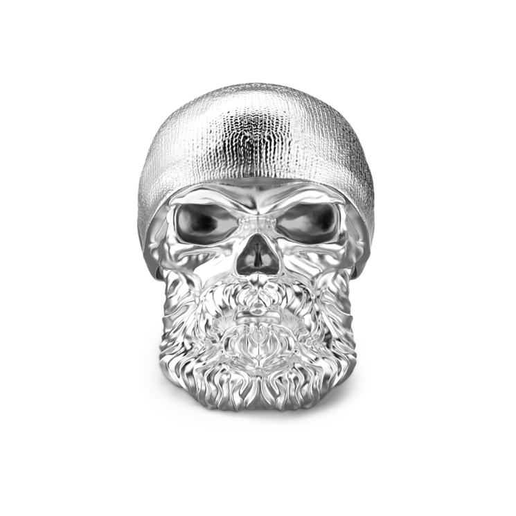 Zancan-Totenkopfring aus Silber.