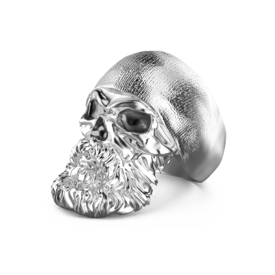 Zancan-Totenkopfring aus Silber.
