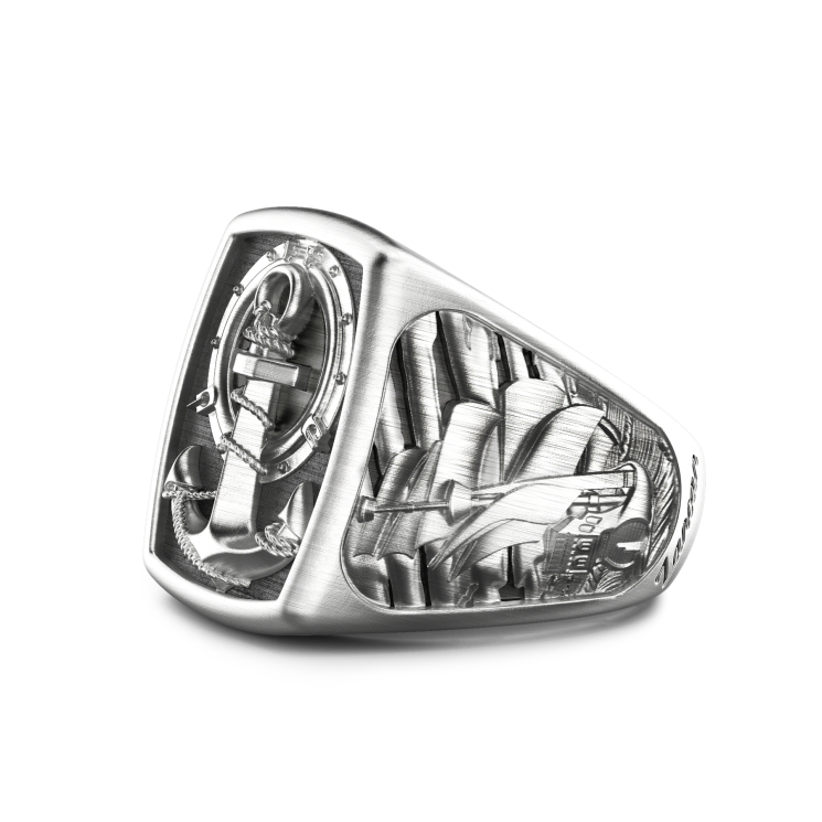Anello Zancan in argento con ancora.