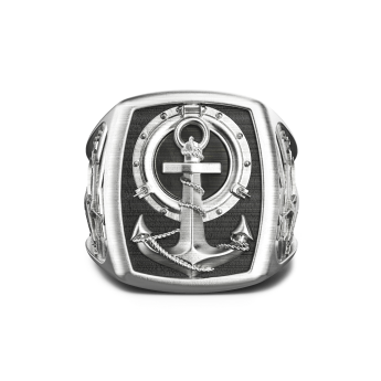 Anello Zancan in argento con ancora.