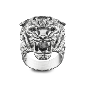 Anello Zancan a tigre in argento.
