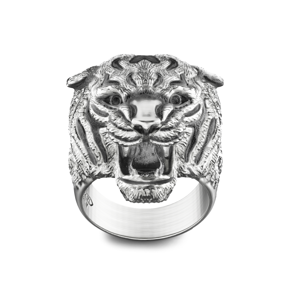 Zancan silver tiger ring.