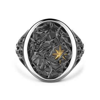 Zancan silver thorny signet ring.