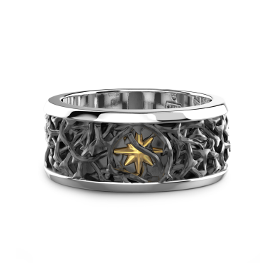 Zancan-Bandring aus Silber im Stacheldraht-Design.
