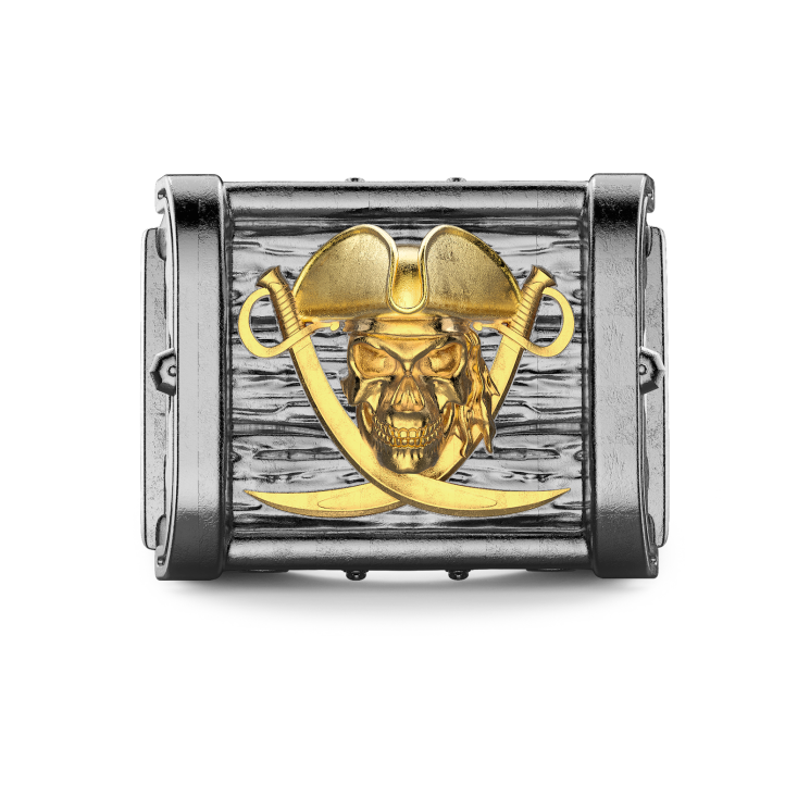 Zancan burnished silver ring with pirate.