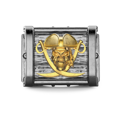 Zancan burnished silver ring with pirate.