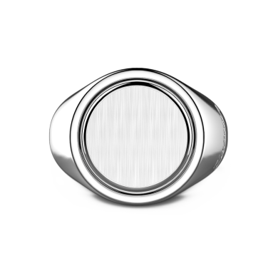 Runder Zancan-Siegelring aus Silber.