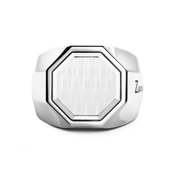 Zancan blocky silver signet ring.