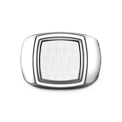 Zancan hexagonal silver signet ring.