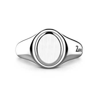 Zancan round silver signet ring.