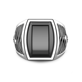 Zancan silver ring with onyx.