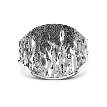Zancan silver ring with flames.