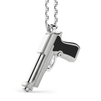 Zancan silver necklace with gun pendant. 2