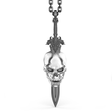 Zancan-Kette aus Silber mit Totenkopf.
