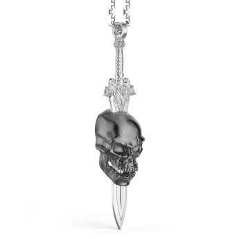 Collar Zancan de plata con calavera. 2