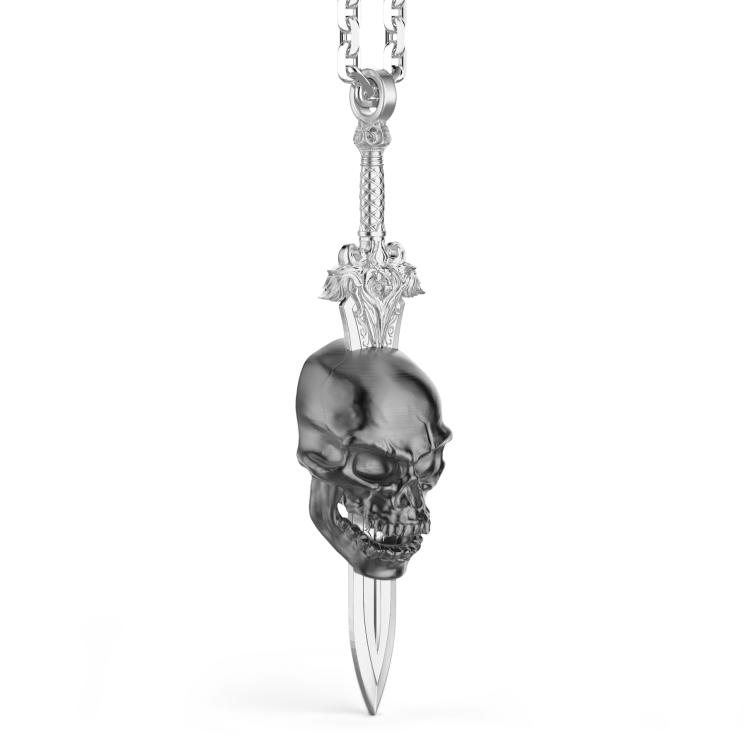 Collana Zancan in argento con teschio.