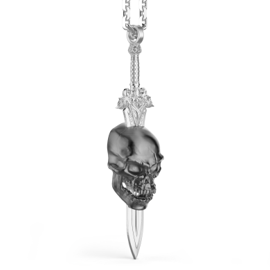 Collana Zancan in argento con teschio.