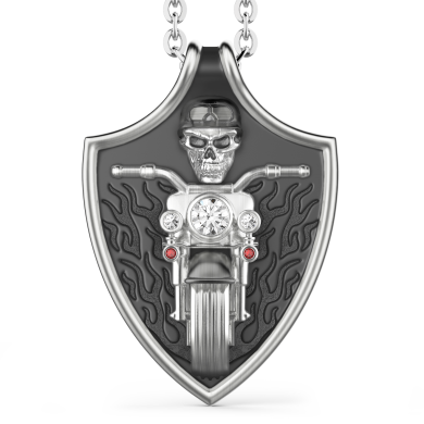 Zancan silver biker necklace.