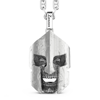 Collana Zancan in argento con pendente a teschio spartano.