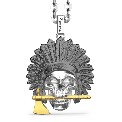 Collana Zancan in argento con pendente a teschio nativo americano.