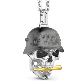 Zancan silver necklace with soldier skull pendant. 2