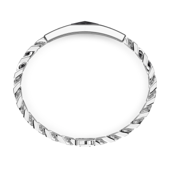 Bracelet Zancan en argent avec maille gourmette et plaque avec rose des vents en céramique. 2