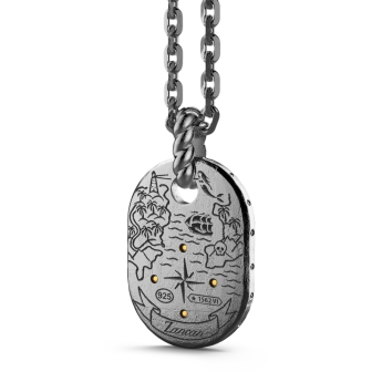 Collana Zancan in argento brunito con timone. 2