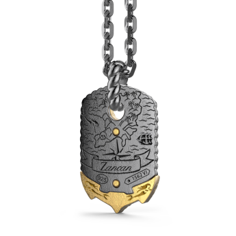 Collana Zancan in argento brunito con ancora. 2