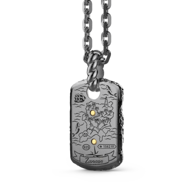 Zancan-Kette aus brüniertem Silber mit Taucher.
