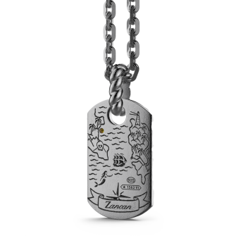 Collana Zancan in argento brunito con pendente raffigurante le onde del mare. 2