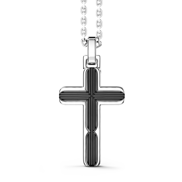 Zancan silver necklace with cross pendant.