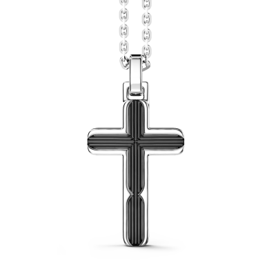 Zancan silver necklace with cross pendant.