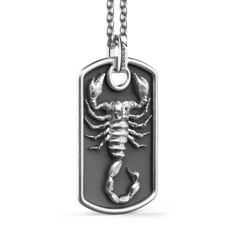 Collana Zancan in argento con scorpione su pendente a targa. 2