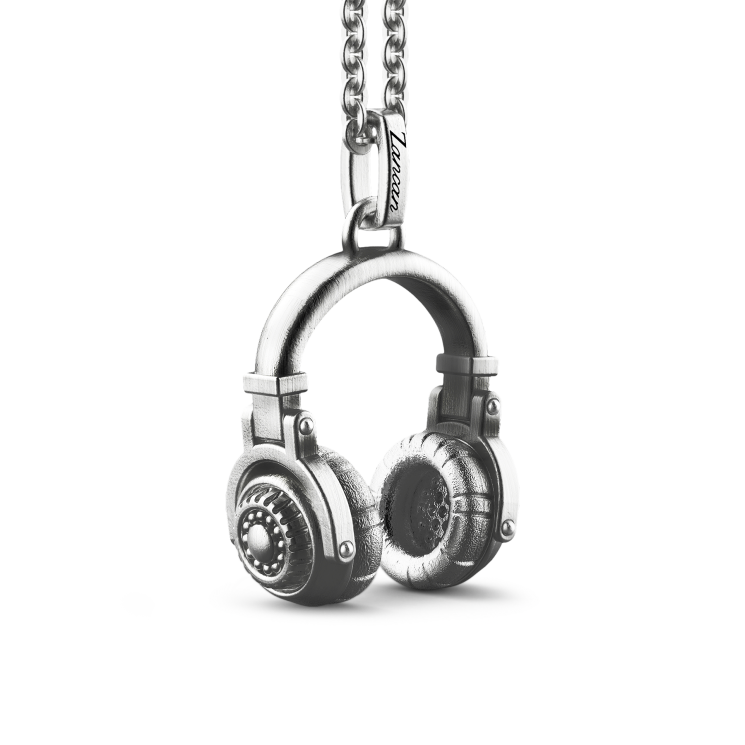 Zancan silver necklace with headphone pendant.