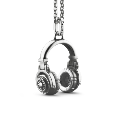 Zancan silver necklace with headphone pendant.