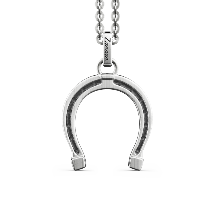 Zancan-Kette aus Silber mit Hufeisenanhänger.