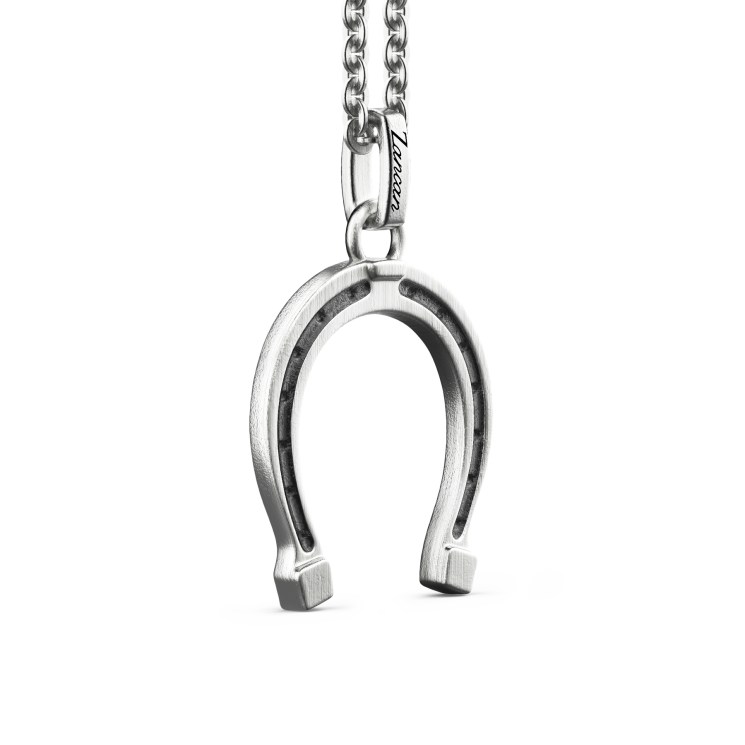 Zancan-Kette aus Silber mit Hufeisenanhänger.