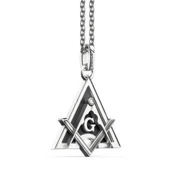 Collar Zancan de plata con colgante masónico. 2