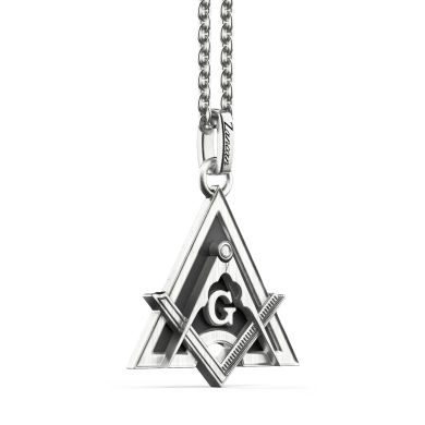 Collana Zancan in argento con pendente massonico.