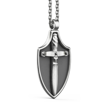 Zancan silver necklace with shield pendant. 2