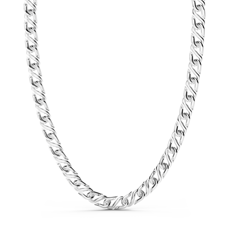 Zancan soft link silver chain.