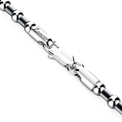 Collier Zancan souple en argent avec perles.