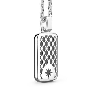Zancan silver necklace with tag pendant. 2